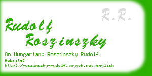 rudolf roszinszky business card